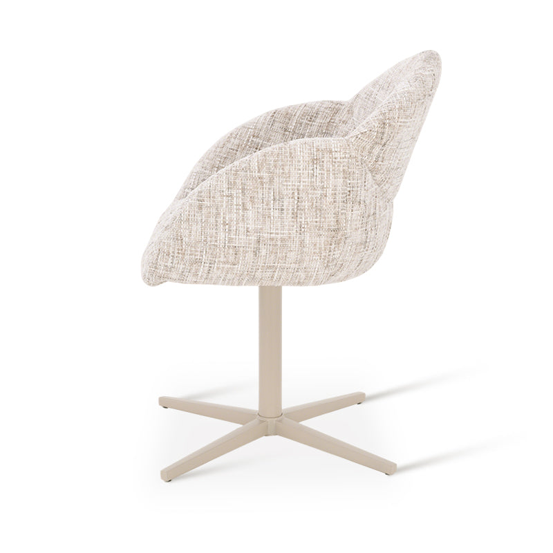 Niamh 360° Draaibare Eetkamerstoel [Set van 1] [Linnen Stof]