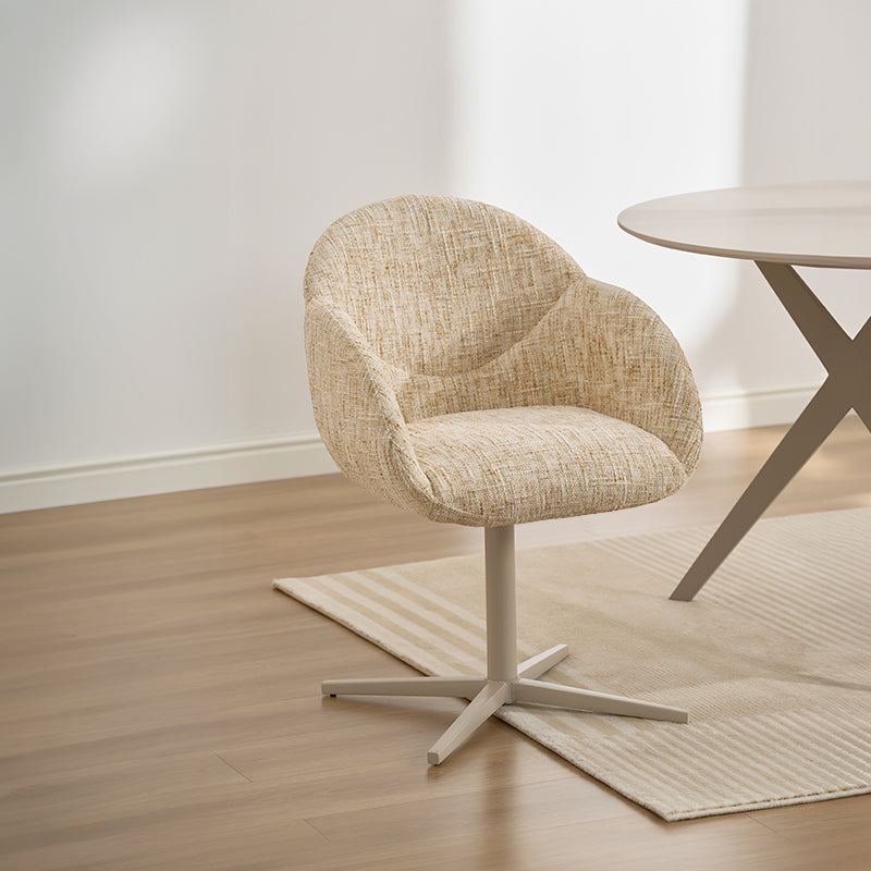Niamh 360° Draaibare Eetkamerstoel [Set van 1] [Linnen Stof]