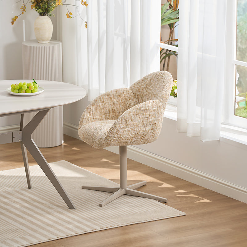 Niamh 360° Draaibare Eetkamerstoel [Set van 1] [Linnen Stof]