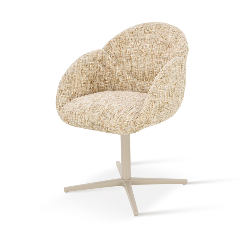 Niamh 360° Draaibare Eetkamerstoel [Set van 1] [Linnen Stof]