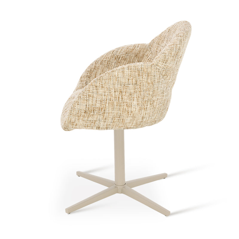 Niamh 360° Draaibare Eetkamerstoel [Set van 1] [Linnen Stof]