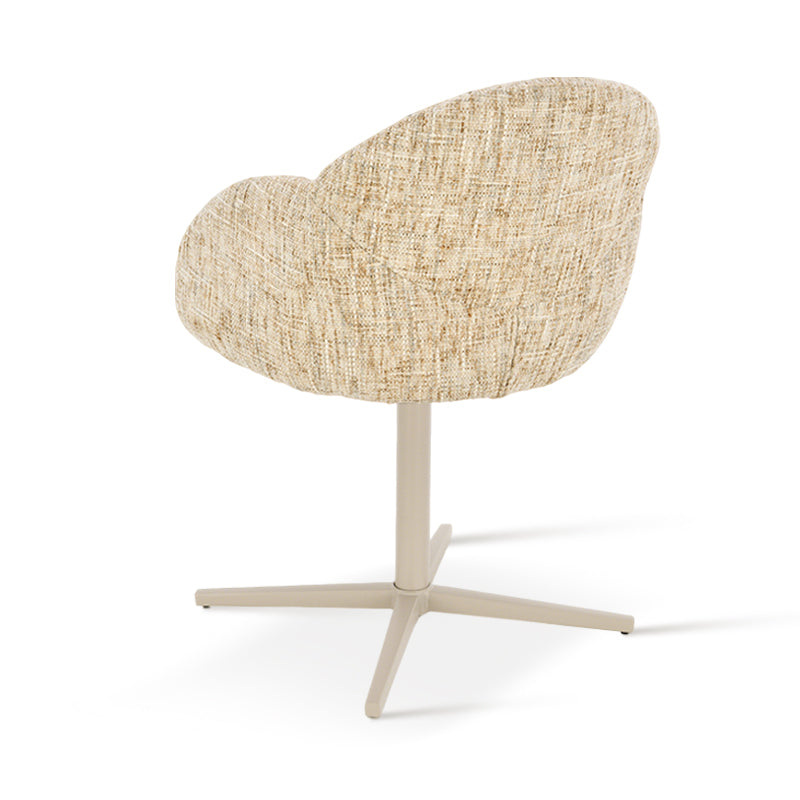 Niamh 360° Draaibare Eetkamerstoel [Set van 1] [Linnen Stof]