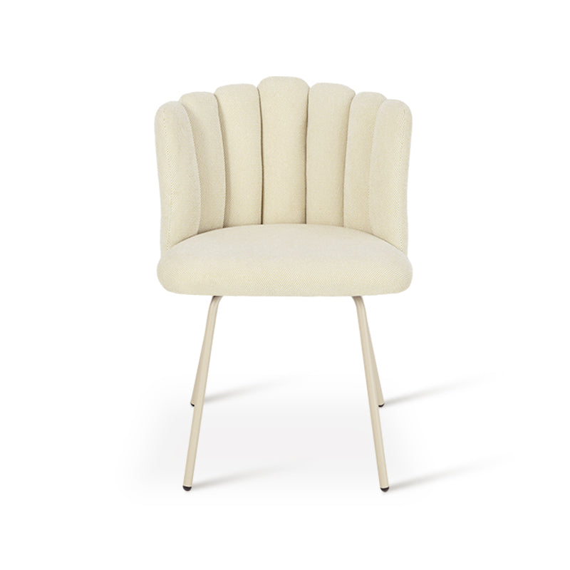 Isabeau Ronde Eettafel en 4 Grove Eetkamerstoelen [Eetkamerset]