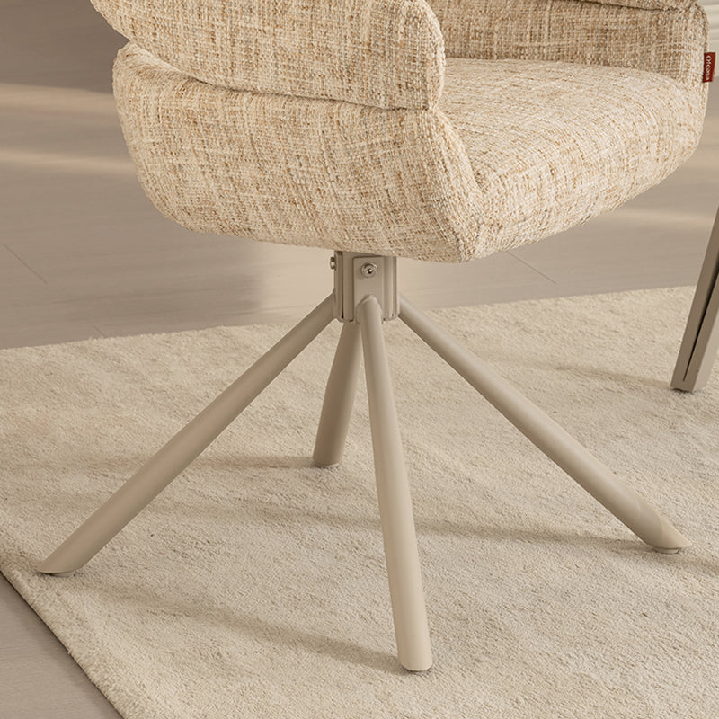 Briar Sleek 360° Draaibare Eetkamerstoel [Set van 1] [Linnen look stof]