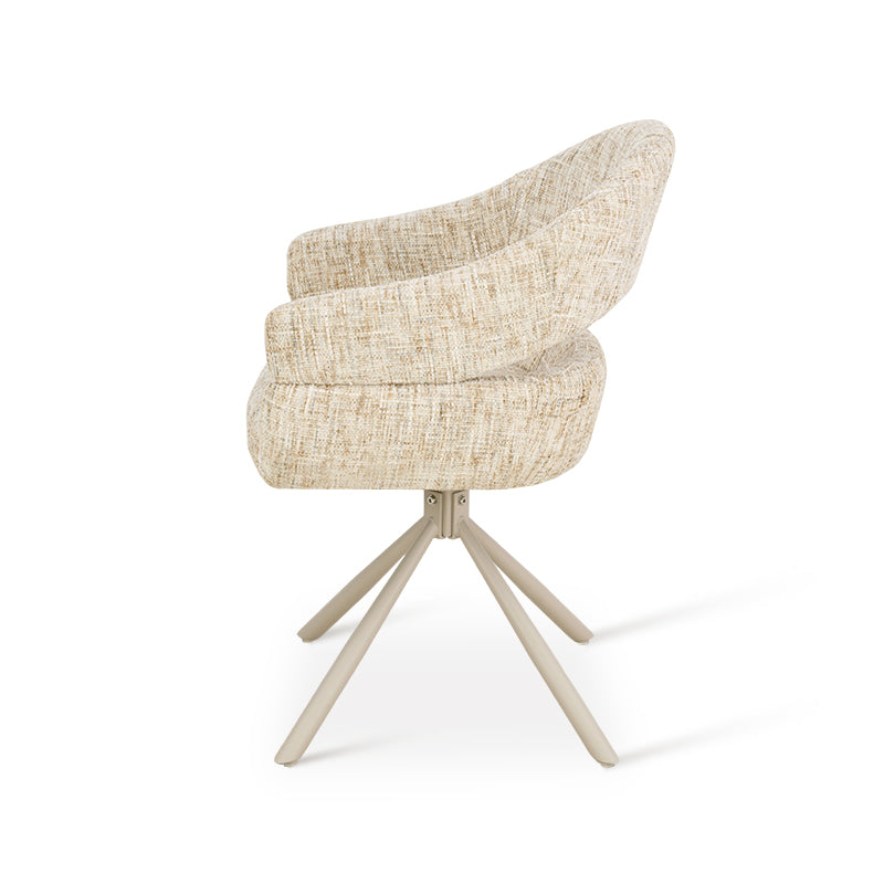Briar Sleek 360° Draaibare Eetkamerstoel [Set van 1] [Linnen look stof]