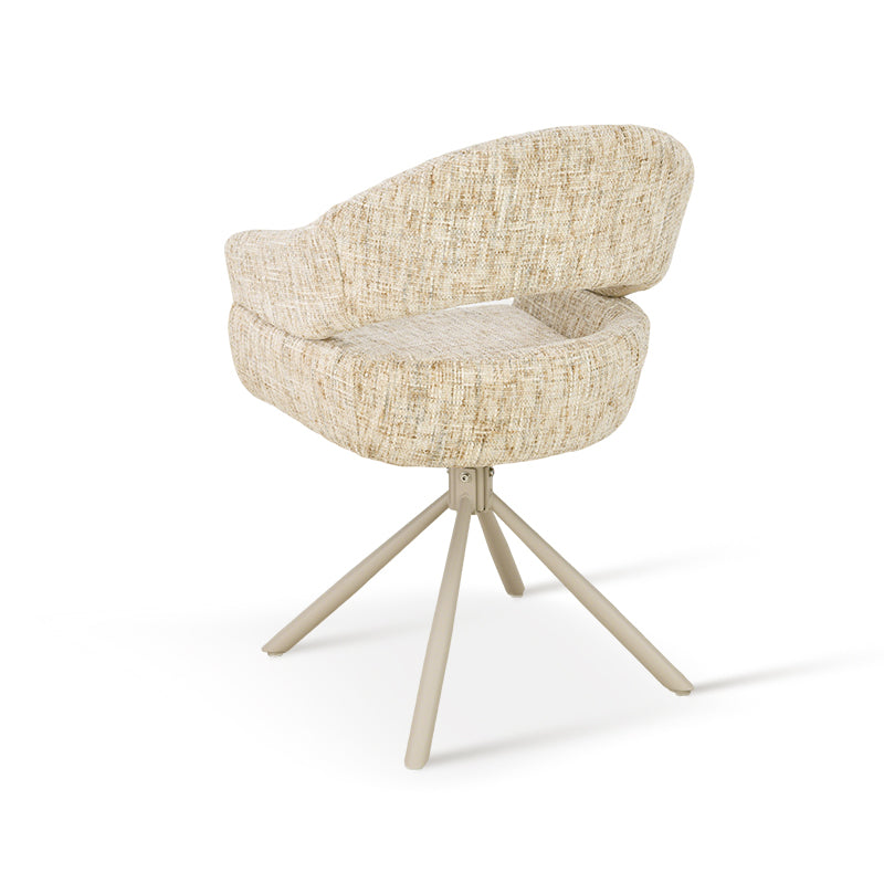 Briar Sleek 360° Draaibare Eetkamerstoel [Set van 1] [Linnen look stof]