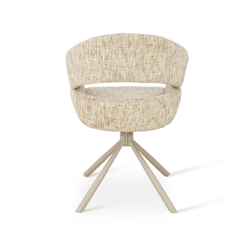 Briar Sleek 360° Draaibare Eetkamerstoel [Set van 1] [Linnen look stof]