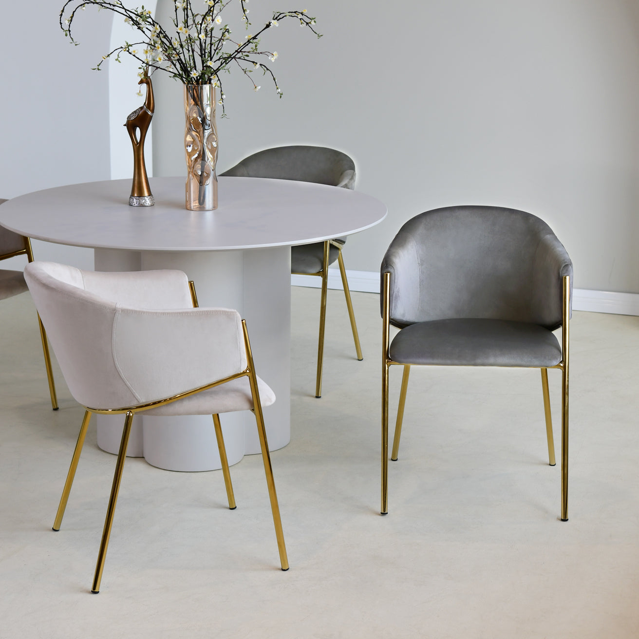 Dalila Eetkamerstoel [Set van 2] [Fluweel]