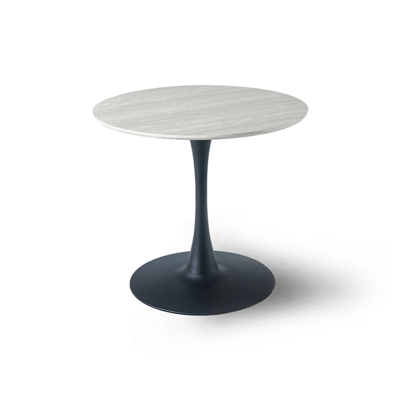 Tiana Ronde Eettafel [Travertin en Zwart Hout] [80 cm]