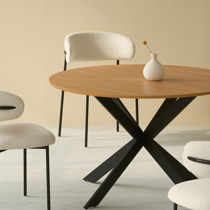 Ronde Eettafel Tilly en 4 Zahra Eetkamerstoelen [Eetkamerset]