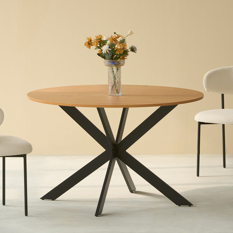Ronde Eettafel Tilly en 4 Zahra Eetkamerstoelen [Eetkamerset]