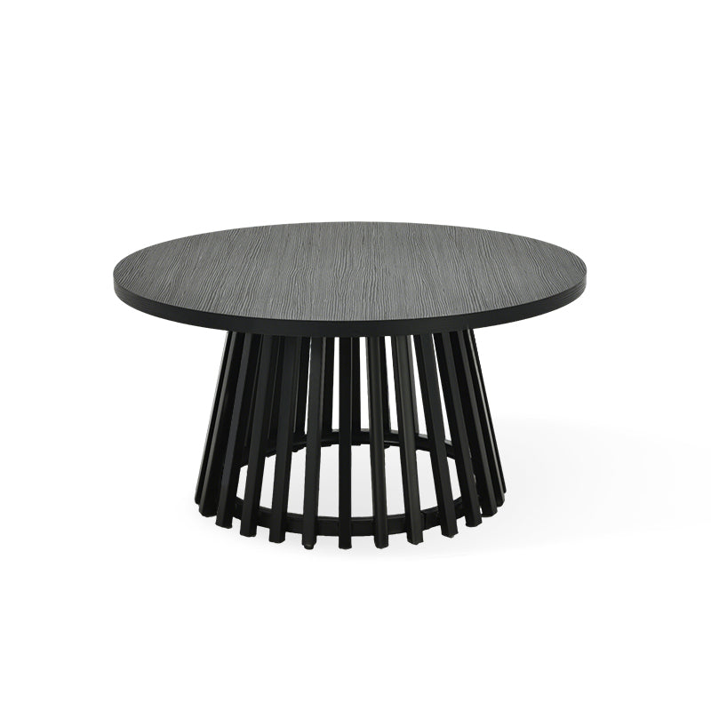 Veronica S Ronde Salontafel [Hout en Zwart] [80 cm]