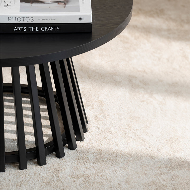 Veronica S Ronde Salontafel [Hout en Zwart] [80 cm]