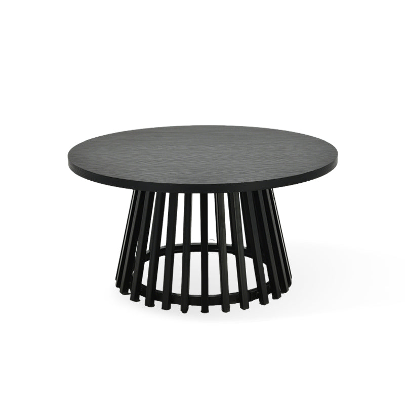 Veronica S Ronde Salontafel [Hout en Zwart] [80 cm]