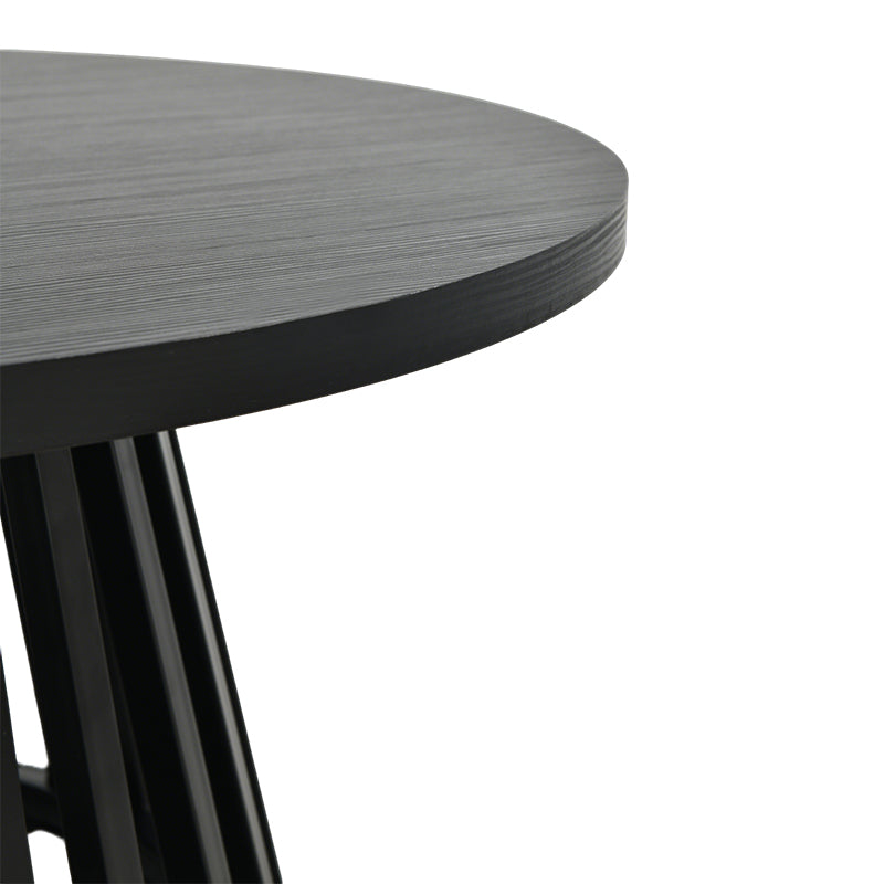 Veronica S Ronde Salontafel [Hout en Zwart] [80 cm]