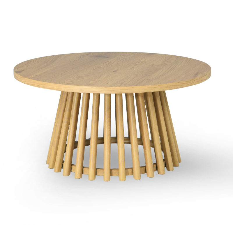 Veronica S Ronde Salontafel [Hout en Zwart] [80 cm]