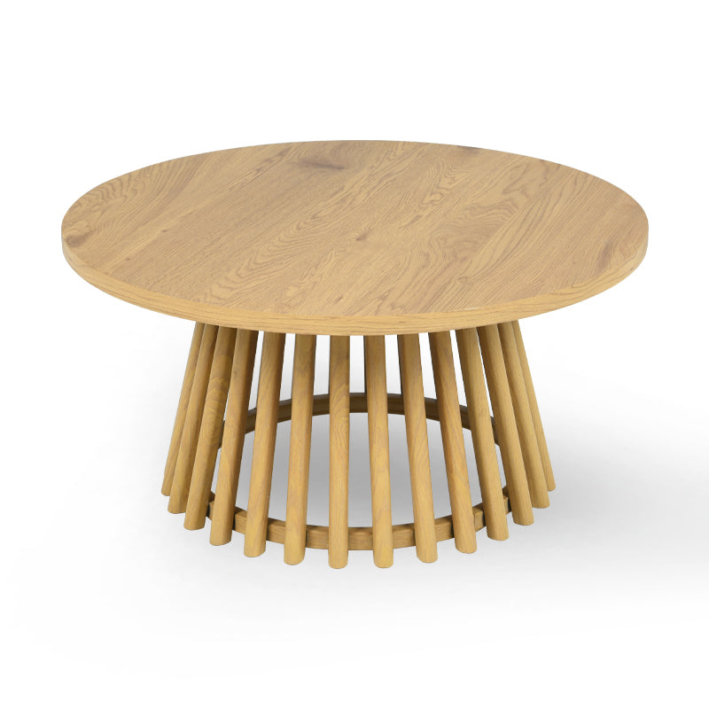 Veronica S Ronde Salontafel [Hout en Zwart] [80 cm]
