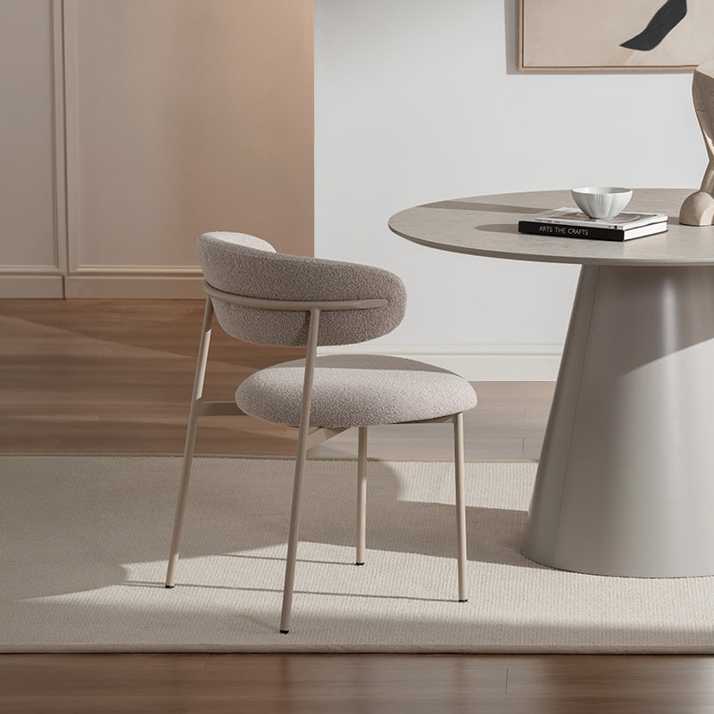 Ronde eettafel Elowen en 4 eetkamerstoelen Zahra [Eetset]