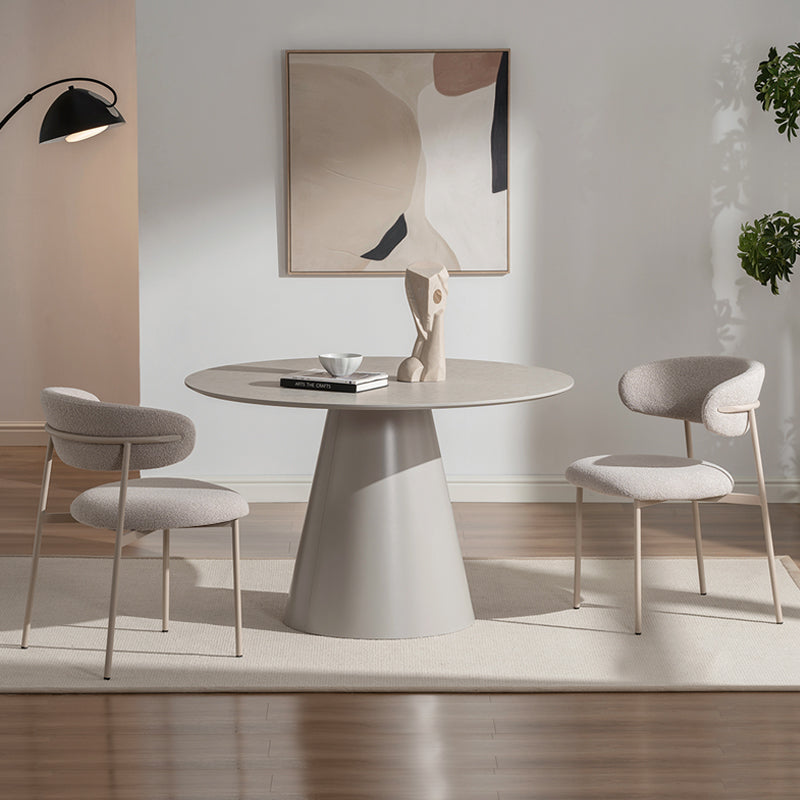 Ronde eettafel Elowen en 4 eetkamerstoelen Zahra [Eetset]