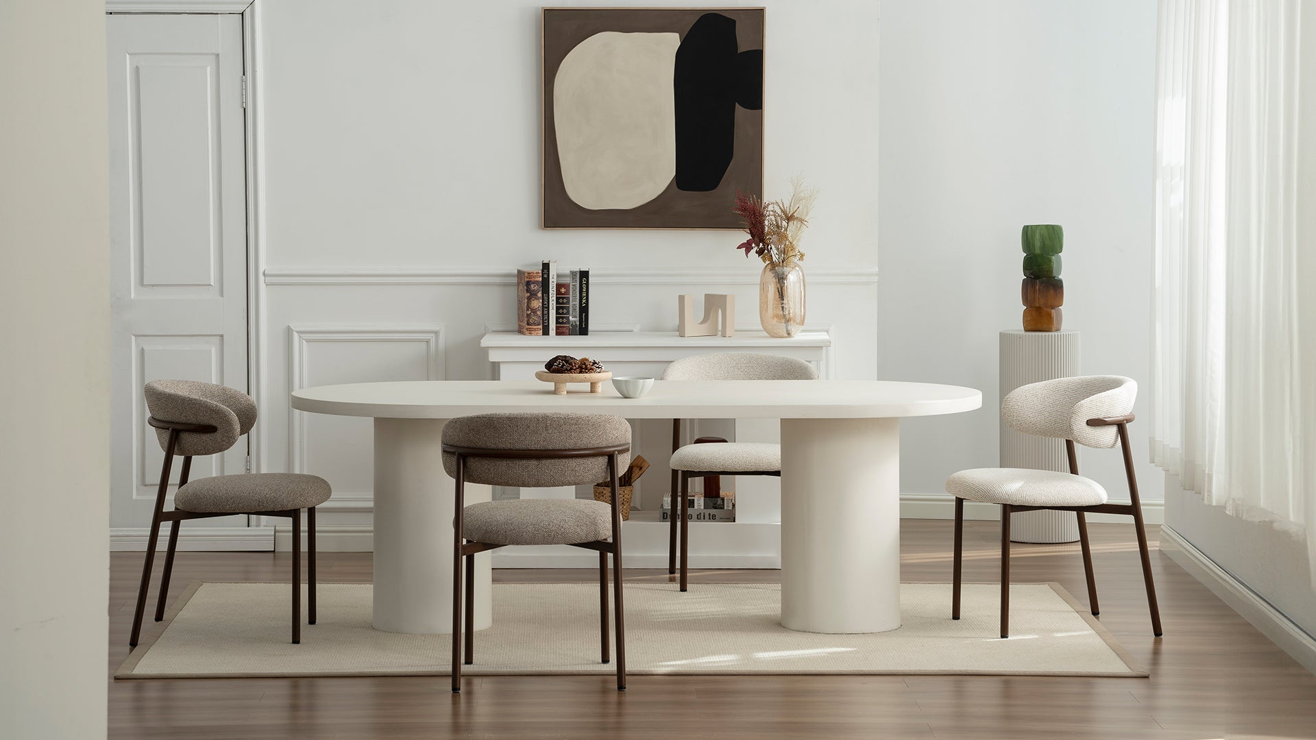 Zahra Eetkamerstoel [Set van 2] [Boucle Stof] [⌀ 1,9 cm]