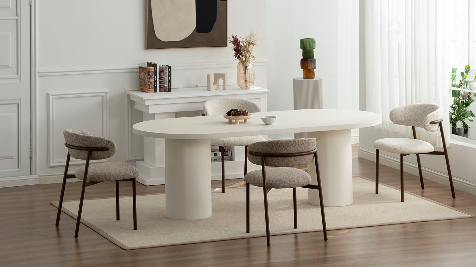 Zahra Eetkamerstoel [Set van 2] [Boucle Stof] [⌀ 1,9 cm]