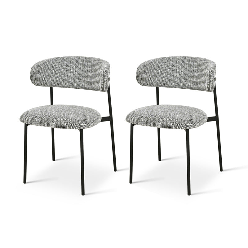 Zahra Eetkamerstoel [Set van 2] [Boucle Stof][Linnen look stof] [⌀ 1,9 cm]