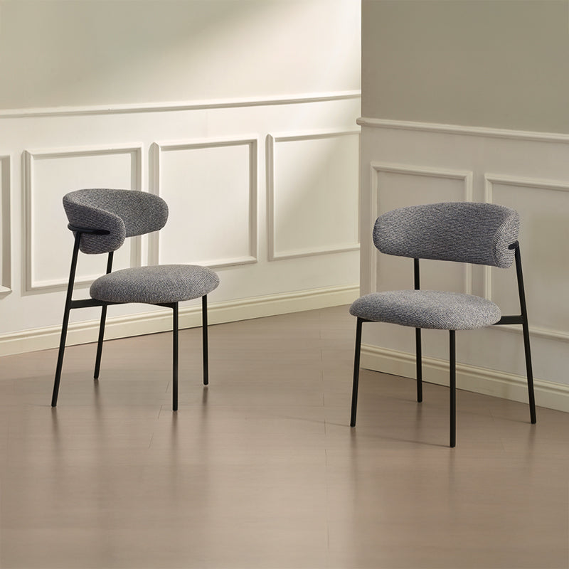 Zahra Eetkamerstoel [Set van 2] [Boucle Stof][Linnen look stof] [⌀ 1,9 cm]