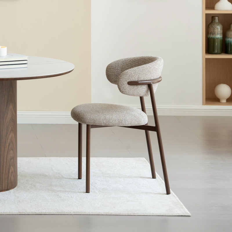 Zahra S Eetkamerstoel [Set van 2] [Linnen Stof] [⌀ 2,5 cm]