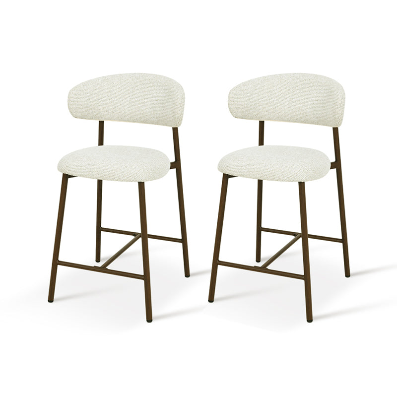 Zahra S barkruk [Set van 2] [Linnen look stof] [65 cm] [⌀ 2,5 cm]