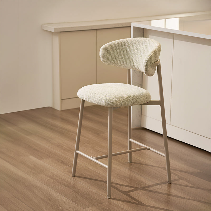 Zahra S barkruk [Set van 2] [Linnen look stof] [65 cm] [⌀ 2,5 cm]