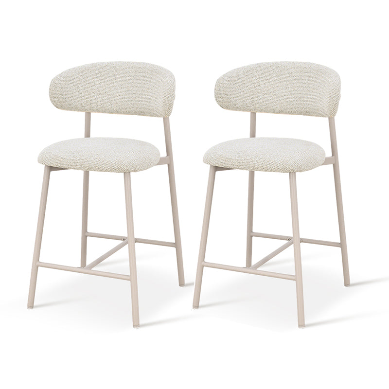 Zahra S barkruk [Set van 2] [Linnen look stof] [65 cm] [⌀ 2,5 cm]