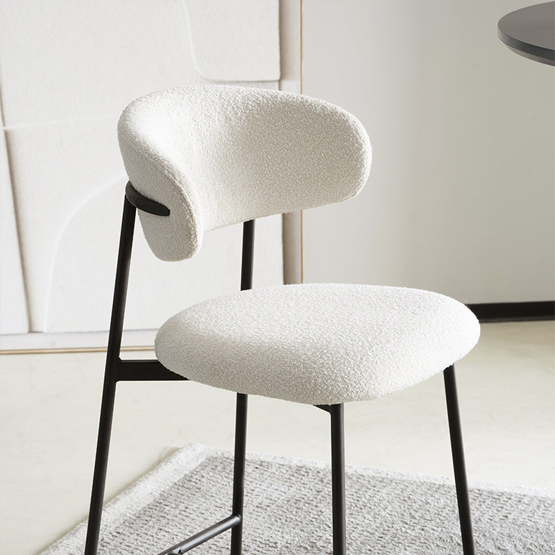 Barhocker Zahra [2er Set] [Weiß] [Boucle-Stoff] [65 cm] Ofcasafurniture DE