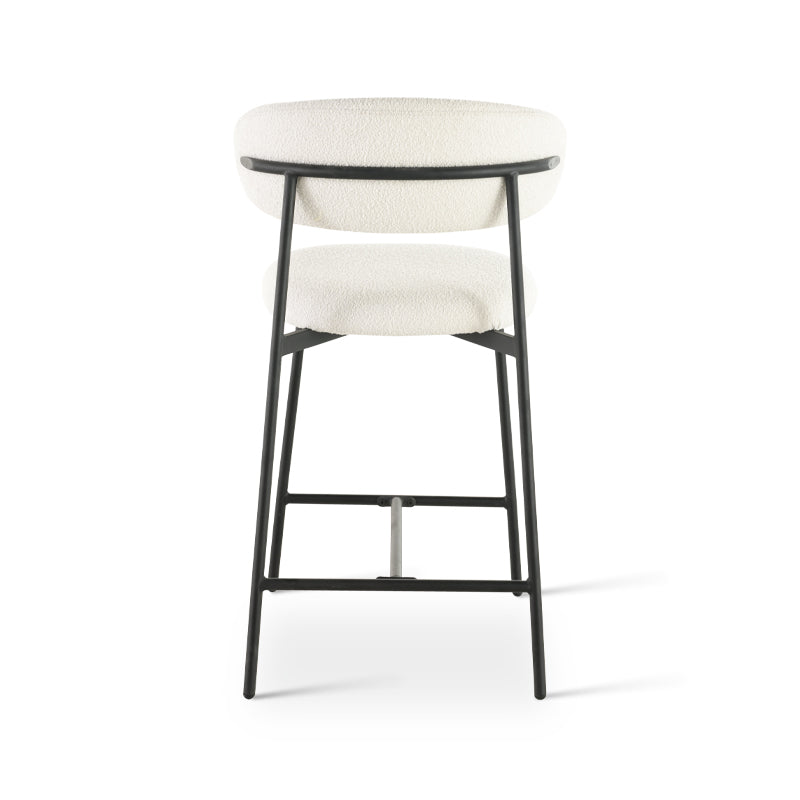 Barhocker Zahra [2er Set] [Weiß] [Boucle-Stoff] [65 cm] Ofcasafurniture DE