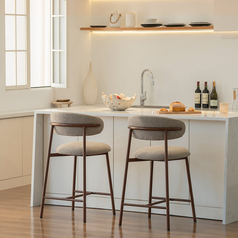 Zahra S barkruk [Set van 2] [Linnen stof] [65 cm] [⌀ 2,5 cm]