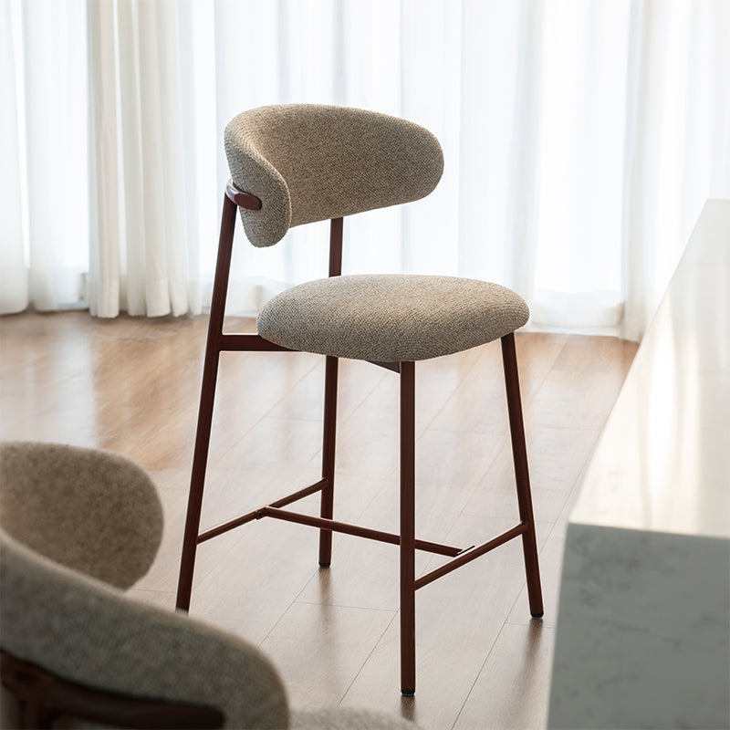 Zahra S barkruk [Set van 2] [Linnen stof] [65 cm] [⌀ 2,5 cm]