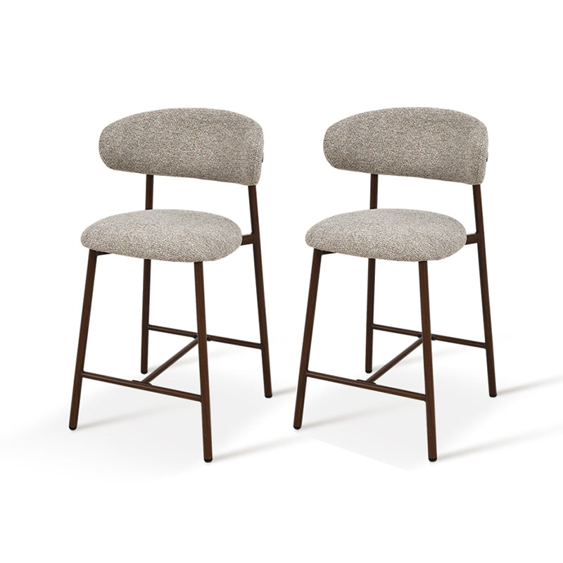 Zahra S barkruk [Set van 2] [Linnen stof] [65 cm] [⌀ 2,5 cm]