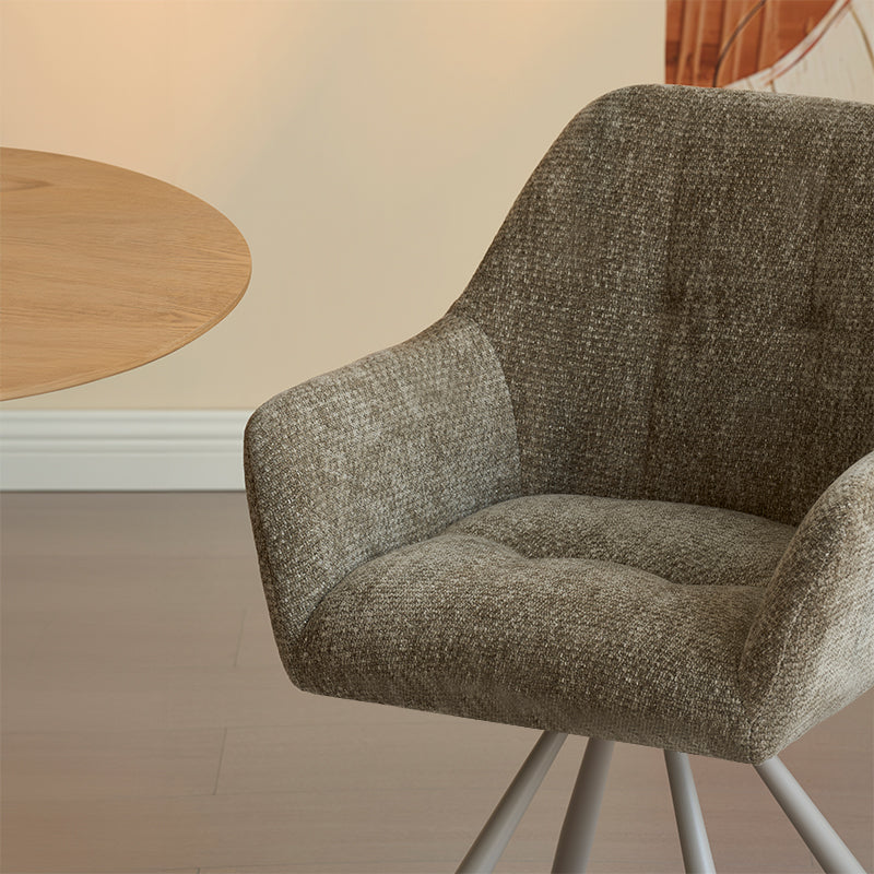 Armlehnenstuhl Elara [2er Set] [Chenille] [360-Grad-Drehteller] Ofcasafurniture DE
