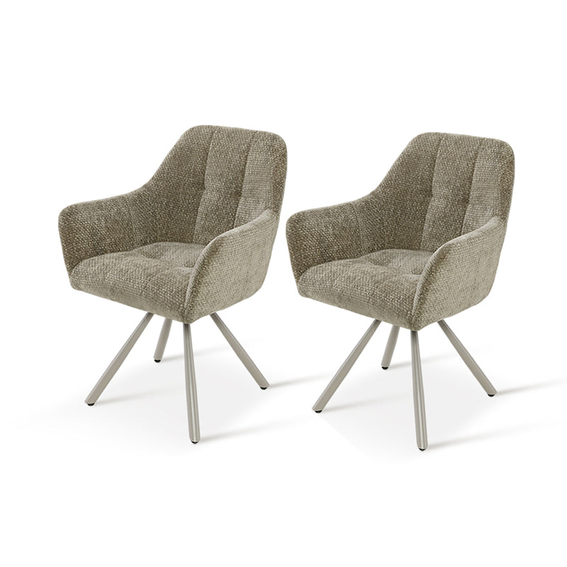 Armlehnenstuhl Elara [2er Set] [Chenille] [360-Grad-Drehteller] Ofcasafurniture DE