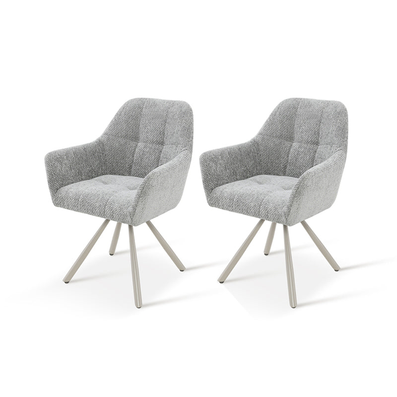 Armlehnenstuhl Elara [2er Set] [Chenille] [360-Grad-Drehteller] Ofcasafurniture DE