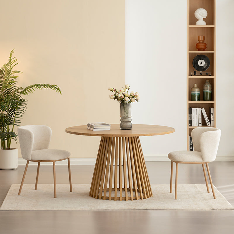 Karin Eetkamerstoel [Set van 2] [Bouclette & Linnen Stof]