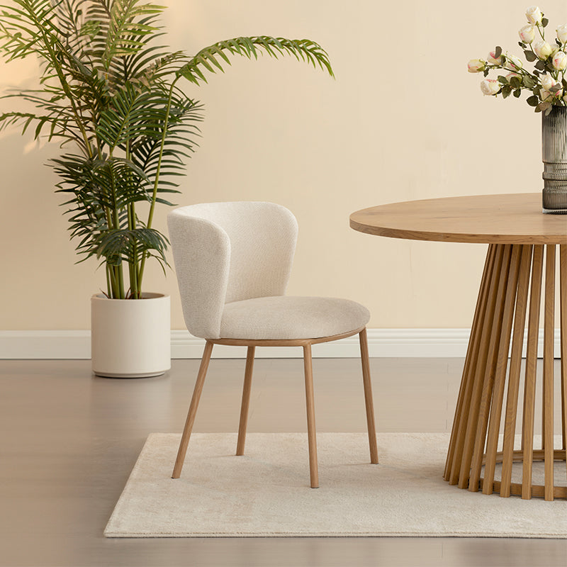 Karin Eetkamerstoel [Set van 2] [Bouclette & Linnen Stof]