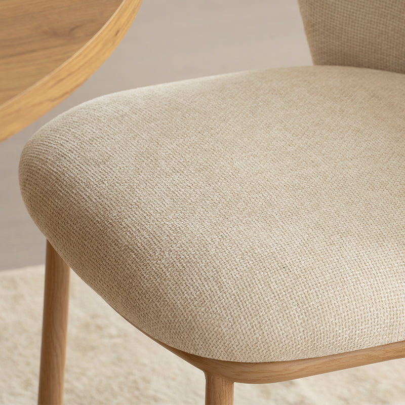 Karin Eetkamerstoel [Set van 2] [Bouclette & Linnen Stof]