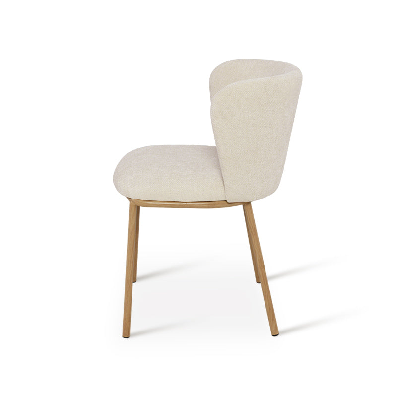 Karin Eetkamerstoel [Set van 2] [Bouclette & Linnen Stof]