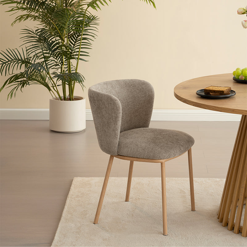 Karin Eetkamerstoel [Set van 2] [Bouclette & Linnen Stof]