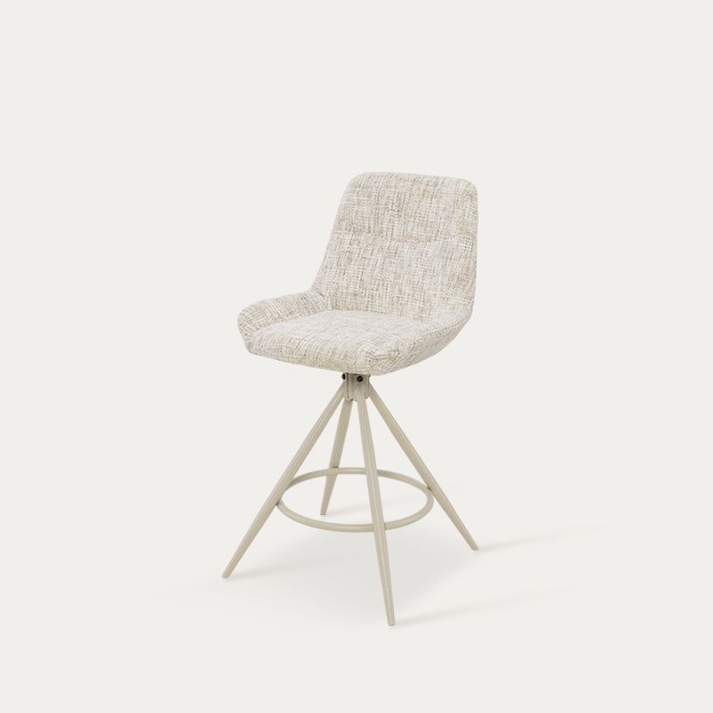 Farah Barkruk [Set van 2] [Linnen look stof] [67 cm] [Automatische Terugkeer] [180° Draaibaar]
