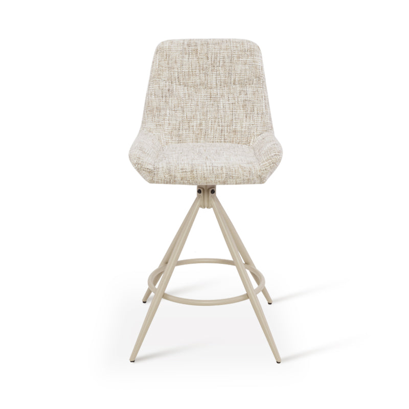 Farah Barkruk [Set van 2] [Linnen Stof] [67 cm] [Automatische Terugkeer] [180° Draaibaar]