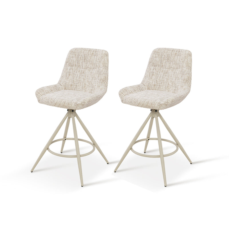 Farah Barkruk [Set van 2] [Linnen Stof] [67 cm] [Automatische Terugkeer] [180° Draaibaar]