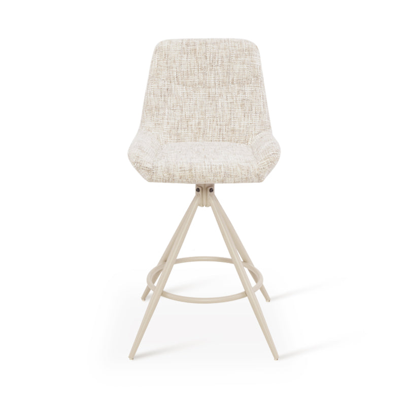 Farah Barkruk [Set van 2] [Linnen look stof] [67 cm] [Automatische Terugkeer] [180° Draaibaar]