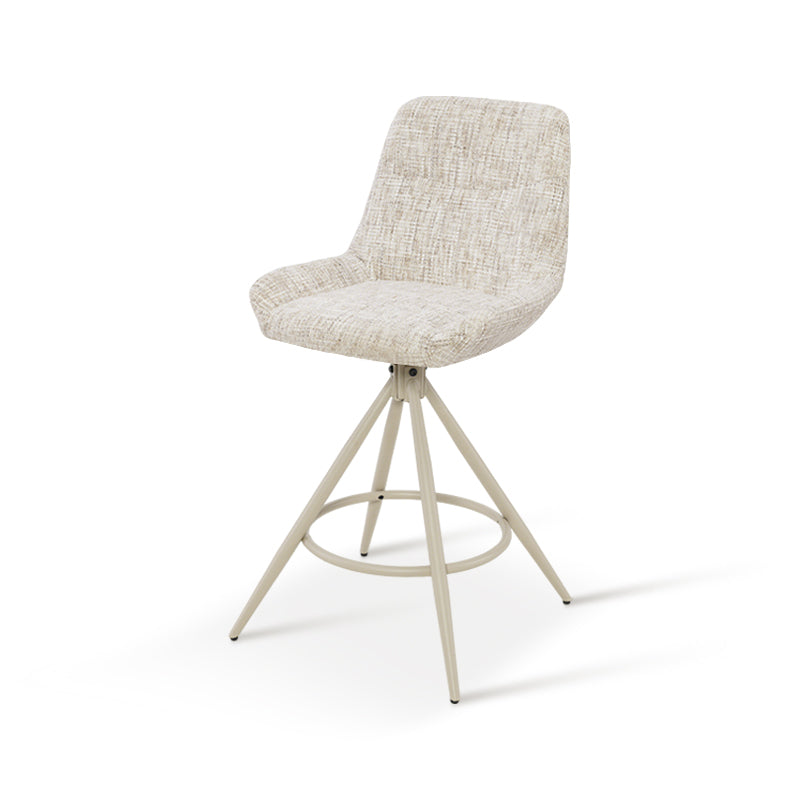 Farah Barkruk [Set van 2] [Linnen Stof] [67 cm] [Automatische Terugkeer] [180° Draaibaar]