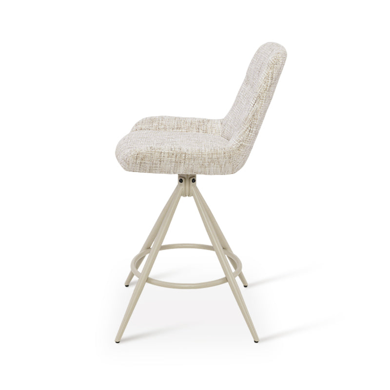 Farah Barkruk [Set van 2] [Linnen Stof] [67 cm] [Automatische Terugkeer] [180° Draaibaar]